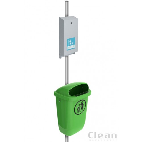 komplet hundeposestativ med skraldespan