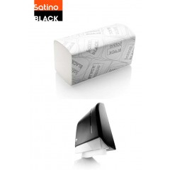 Satino Black,Håndklædeark 2lags hvid zigzag 25x23cm